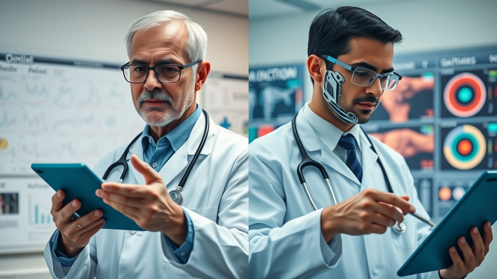 comparison of classic doctor diagnostics and advanced AI-driven healthcare diagnostics