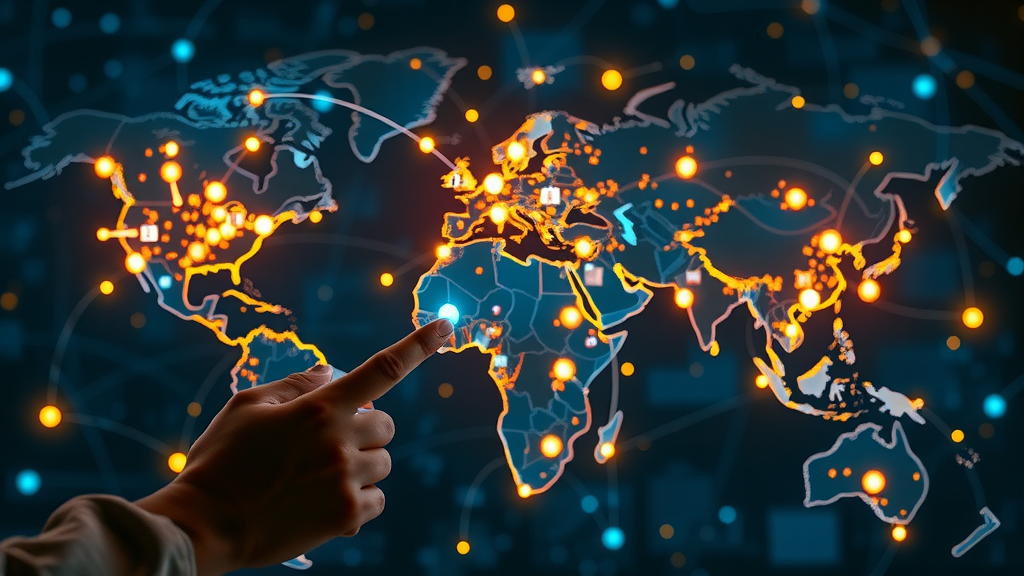 global healthcare network showing automation trends connecting hospitals and clinics