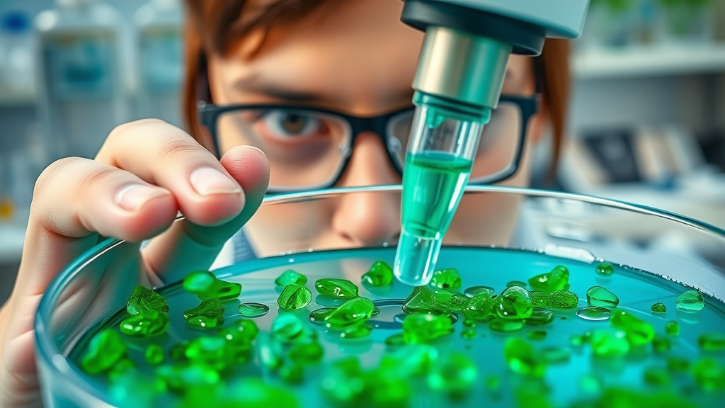 laboratory close-up of blue-green algae, cognitive health and autism therapies