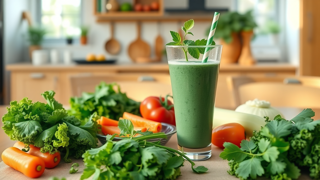 nutritious meal and blue-green algae smoothie, supporting stem cell product therapy for autism