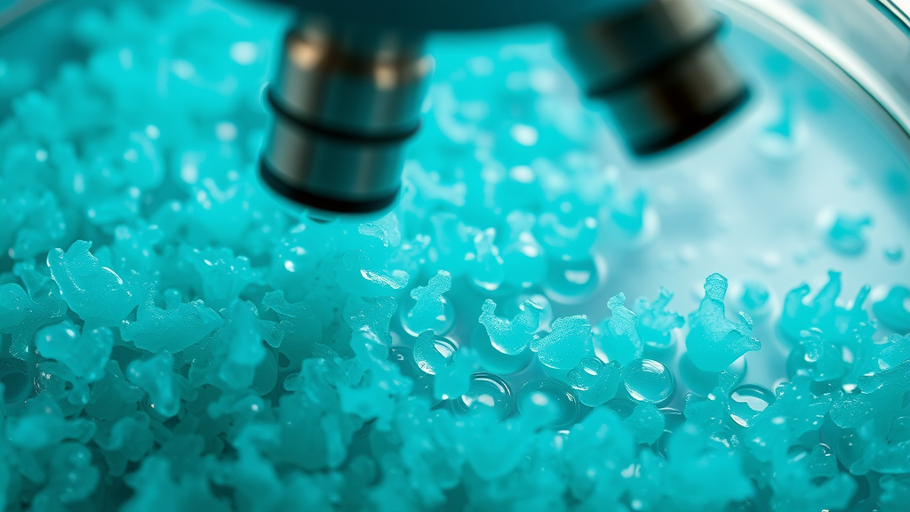 Vivid close-up of blue-green algae under microscope highlighting intricate cell structures. Blue green algae explored for attention deficit hyperactivity disorder.