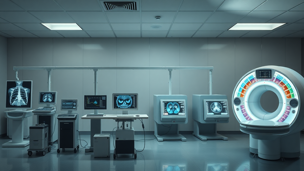 Chronological timeline of medical imaging evolution: early equipment to advanced AI-driven digital systems; artificial intelligence in medical imaging