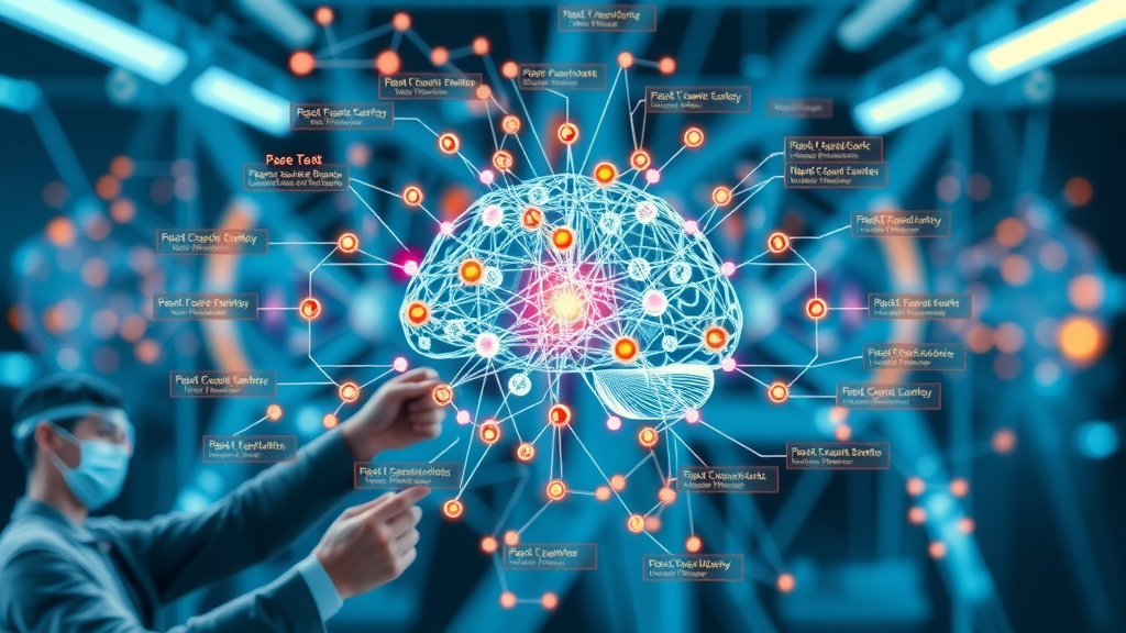 Neural network diagram showing layers, nodes, and data flow for deep learning in healthcare imaging