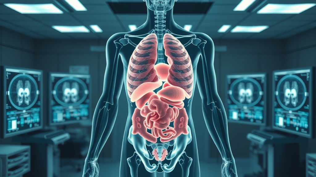 medical image segmentation AI highlighting organ boundaries in human anatomy scan